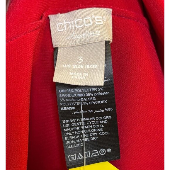 Chicos Travelers Red Knit Open Front Coat Size 3/XL - Picture 6 of 6